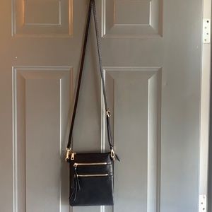 Matte black crossbody or shoulder bag